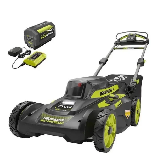 RYOBI 40V Brushless 20 in. Cordless Walk Behind Self-Propelled Lawn Mower with 6.0 Ah Battery & Charger - Image 3