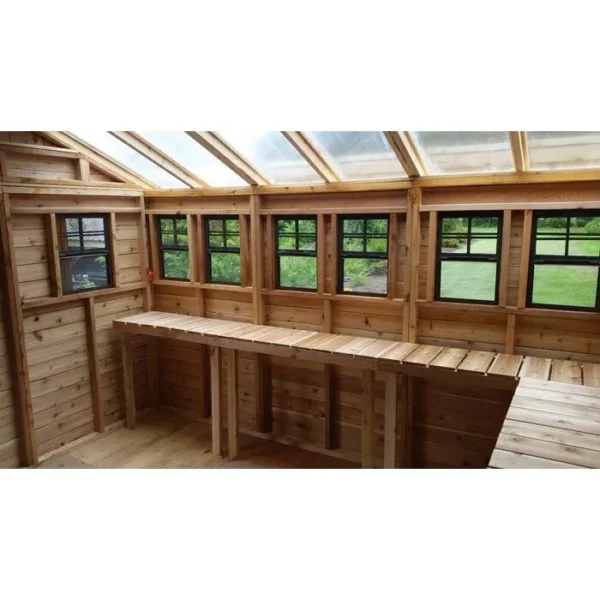 12 ft. W x 12 ft. D Cedar Wood Sunshed Garden Shed - Image 4
