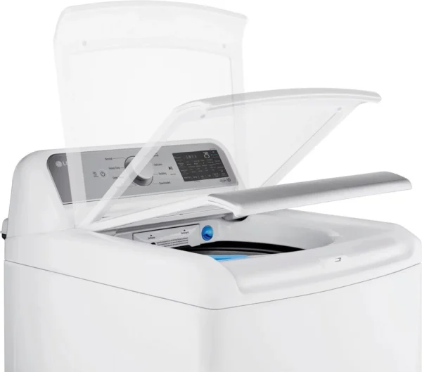 LG – 5.5 Cu. Ft. Smart Top Load Washer with TurboWash3D – White - Image 3