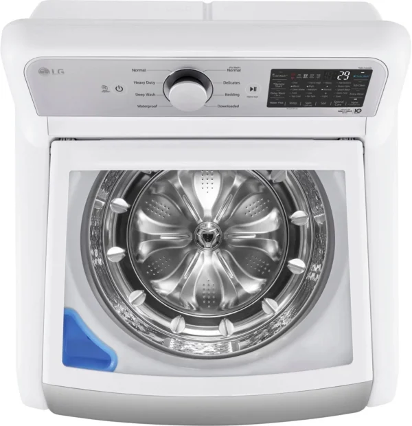 LG – 5.5 Cu. Ft. Smart Top Load Washer with TurboWash3D – White - Image 4